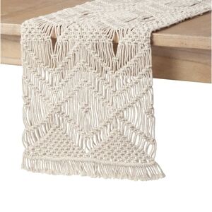 [NWT] Better Homes & Garden Macrame Runner Natural Cream 14"W x 90"L